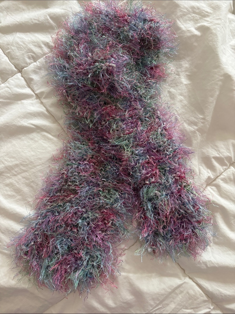 Soft Multicolor Eyelash Fringe Scarf -